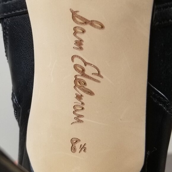 Sam Edelman Asher Black Suede & Leather Open Toe Lace-Up Booties Womens Size 8.5 - Picture 12 of 12